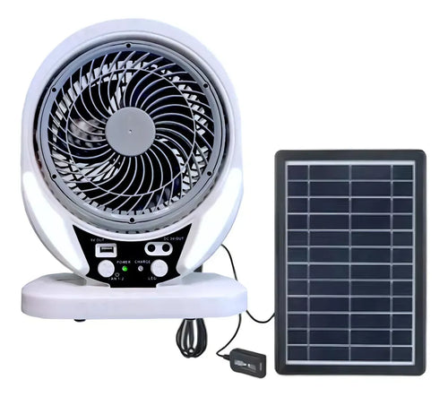 Ventilador solar recargable luz led